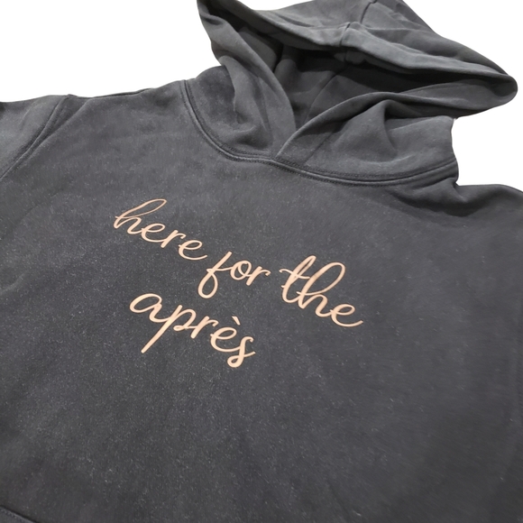 Fera Apres Hoodie Sweatshirt Women Black Marble Cotton-Poly Terry Knit Blend NWT - Picture 2 of 3